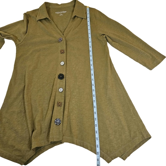 Soft Surroundings 3 Quarter Inch Sleeves Tunic Top, NWOT, Green, Small - Picture 10 of 12